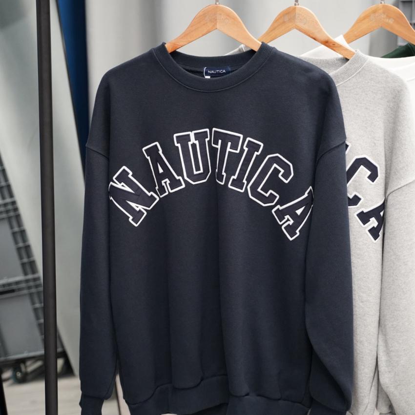 Nautica JP 22AW Arch Logo Crewneck Sweatshirt (3 Colors)