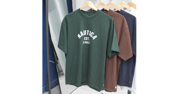 Nautica Japan Felt Arch Logo Tee Green, T-SHIRTS