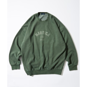 "預訂" Nautica Japan FW24 Pigment Dyed Felt Patch Arch Logo Crewneck Sweatshirt（4 colours)