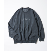 "預訂" Nautica Japan FW24 Pigment Dyed Felt Patch Arch Logo Crewneck Sweatshirt（4 colours)