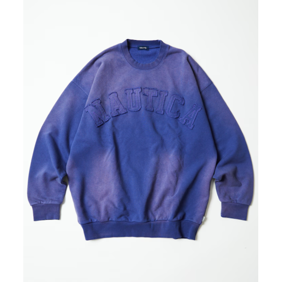 "預訂" Nautica Japan FW24 Garment Dyed Bleech Washed Arch Logo Crewneck Sweatshirt (4 colours)