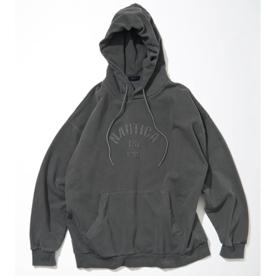 Nautica Japan Pigment Dyed Felt Patch Arch Logo Sweat Hoodie (3 Colors)