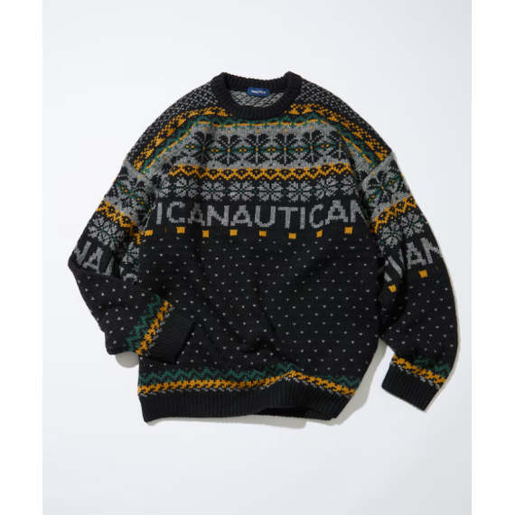 "預訂" Nautica Japan FW24 Snow Pattern Jaquard Pullover Sweater (2 colours)