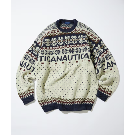 "預訂" Nautica Japan FW24 Snow Pattern Jaquard Pullover Sweater (2 colours)